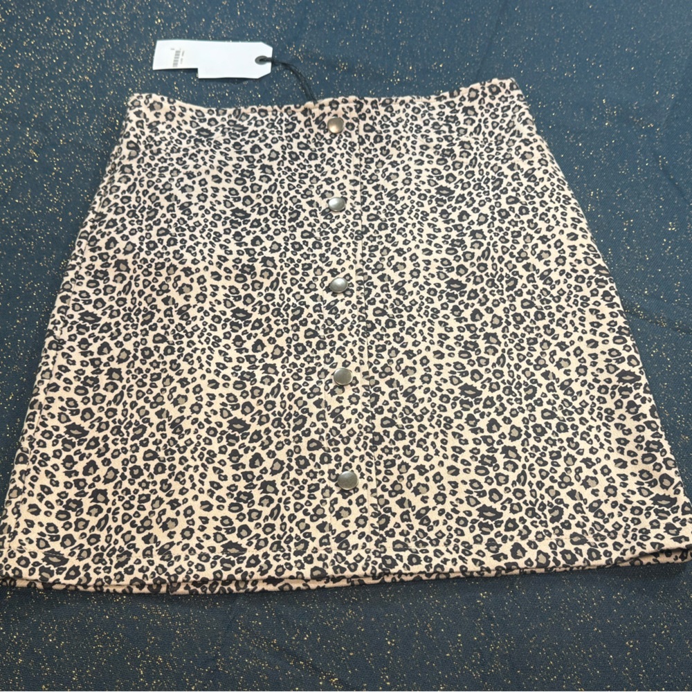 Potter's Pot Tan and Cream Mini A-Line Skirt Night Out